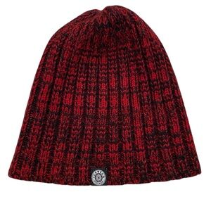 Icewear Iceland Red Black Lambswool Knit Beanie Unisex One Size